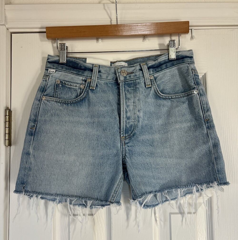 NWT Citizens Of Humanity Women's 24 Light Wash Blue Denim Isla Cut Off Shorts